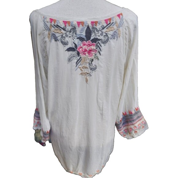 Johnny Was Size Large Long Sleeve Embroidered Lightweight Boho - Picture 5 of 8
